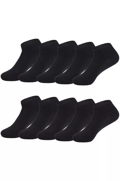 Black Cotton Ankle Socks -Pack 