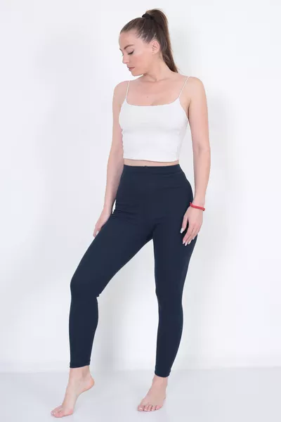 Cotton Thermal Underwear | Fleece-Lined Thermal Leggings Navy