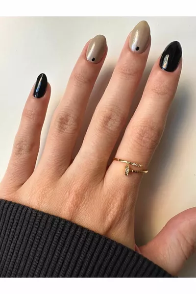 Gold Minimal Nail Ring with Zircon Stone