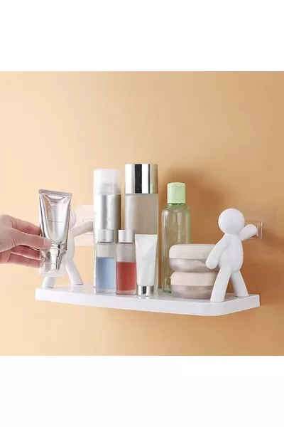 Étagère de salle de bain en forme humaine autocollante Style artisanat Organisateur d'épices 1 pièce