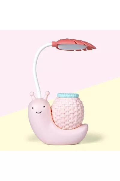 Милый настольный светильник с USB, LED и зарядкой с держателем для карандашей в виде улитки