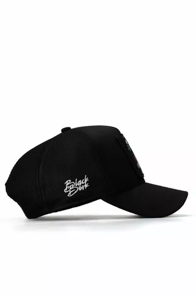 Black Trucker Hat with Panther Logo