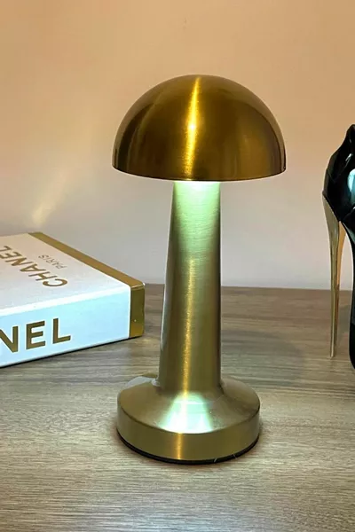 g Декоративная металлическая настольная лампа с золотой крышкой, беспроводная, светодиодная, 5 В, 3 цвета света, с зарядкой через USB