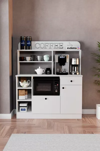 Barista Kaffeeecke Mehrzweckschrank Weiß