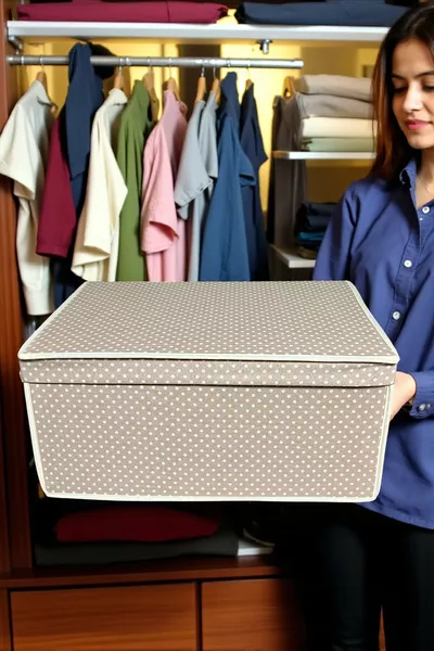 Мега многофункционална кутия за съхранение, кутия, торба за съхранение, органайзер, кутия за играчки, бежов на точки 