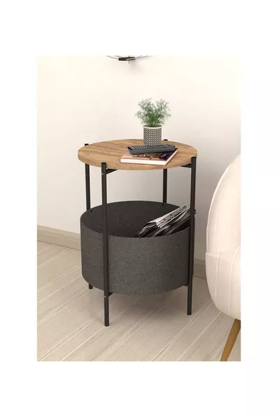 Журнальный столик с большим отсеком, полкой для газет и книг, подставкой для цветов, сосна