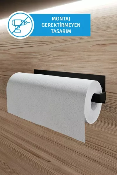 Adhesive Metal Paper Towel Holder - Adhesive Iron Hook - Towel Rack Bathroom Hanger