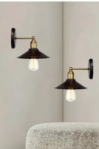 2 штуки ретро рустикальные черные настенные бра с потертым эффектом