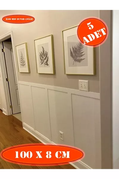 Scandinavian Wall Molding cm x 8cm Kids Room Wall Decoration, Wall Molding (5 pcs) OMZ