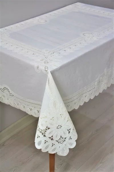 Ready Lace-Look Wipeable PVC Oilcloth Tablecloth Chain
