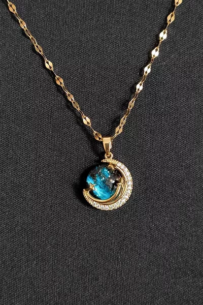 Kadın Paslanmaz Çelik Gold Zincir Yıldız Gökyüzü Kolye