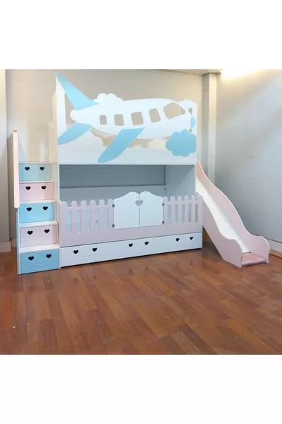 Thy Uçak Model Kaydıraklı Ranza