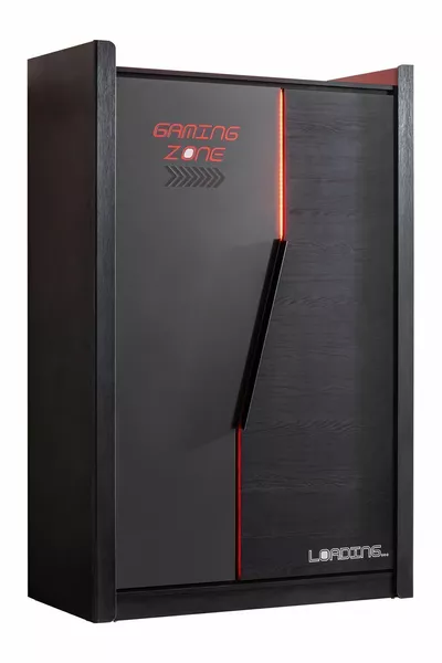 Gamer LED Youth Room - 2-Door Wardrobe, Bed, Nightstand, Desk