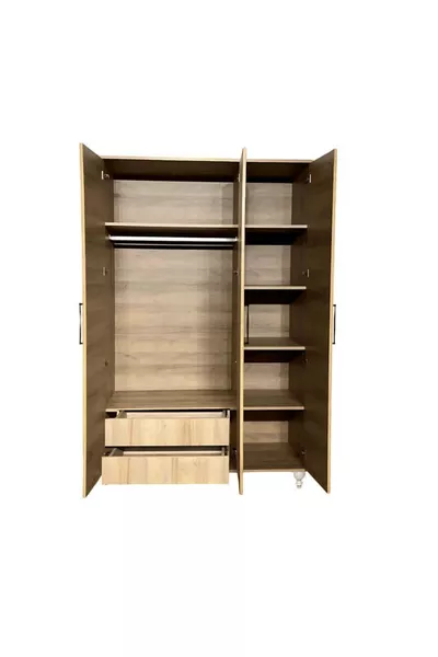 خزانة ماغنسيوم ثلاثية الأبواب عالية الجودة من بيرا | أغطية بغطاء رَهَو | أرجل من خشب الزان