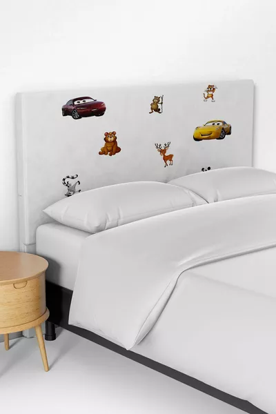 Let's Learn Animals Patterned Bed Base Headboard Cover