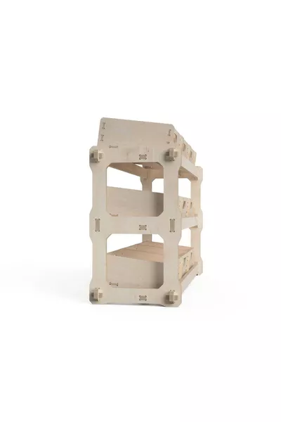 - Scaffale a Cassetta in Legno Modulare, Organico, Verniciabile, Portatile, Design Personalizzato, Attrezzatura