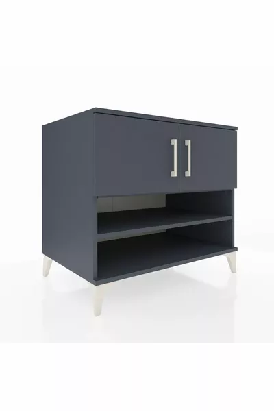 خزانة كرونوس بثلاثة أرفف وغطائين، أنثراسيت-أنثراسيت