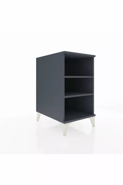 Kronos Nightstand 2-Shelf Anthracite-Anthracite
