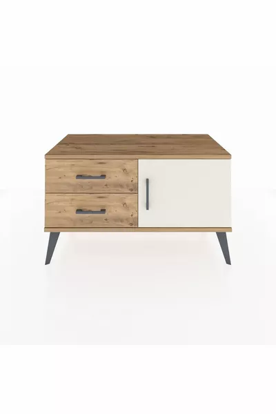 خزانة هايبريون رف واحد، درجين، باب واحد، خشب الصنوبر/رملي الصنوبر