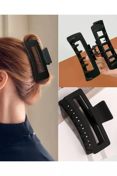 مشبك مستطيل أسود كبير الحجم XXL