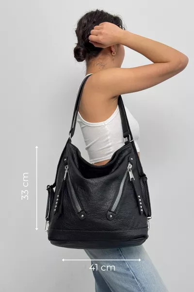 NIEUWE HOOGWAARDIGE ZACHTE LEREN RUIME RUG- EN SCHOUDERTAS MET VEEL VAKKEN