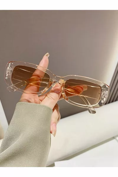 نظارات شمسية عتيقة بإطار سميك ولون عسل للرجال والنساء