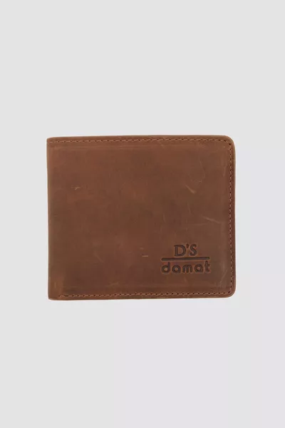 محفظة جلدية أصلية مجنونة بلون الجملي بصندوق