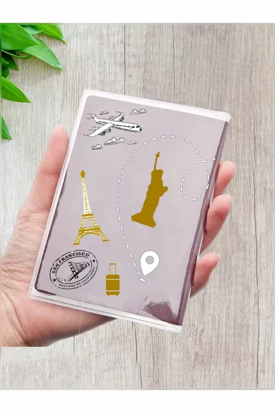 غطاء جواز سفر شفاف مقاوم للماء، طراز عالمي، عبوتان