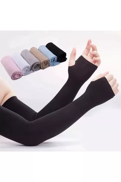 Paire de protège-bras extensibles en tissu Sandy noir de haute qualité de  cm,  