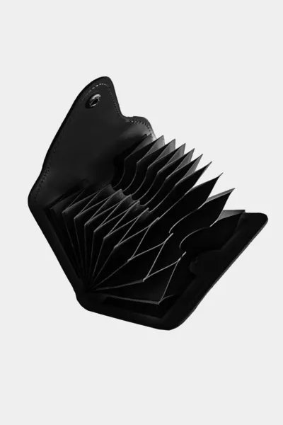 Portefeuille accordéon à plusieurs compartiments avec fermoir pression, modèle fin Riva, pour  cartes