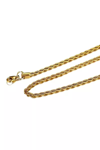 Catena a Cavo in Acciaio Placcato Oro Unisex