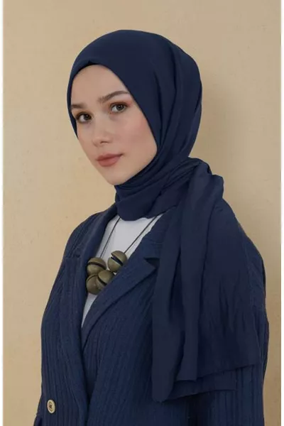 Ellen Cotton Crush Scarf Navy