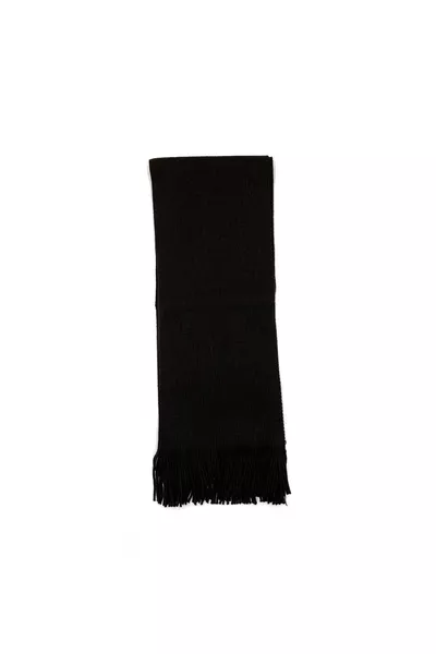Schwarzer, einfarbiger Baumwollstrickschal,  cm