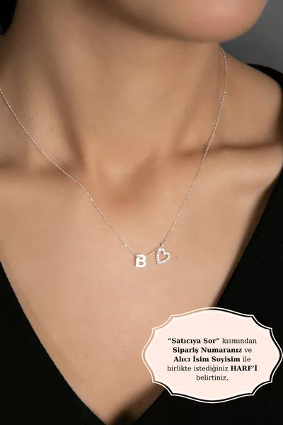 Women Letter Heart Model  Sterling Silver Necklace