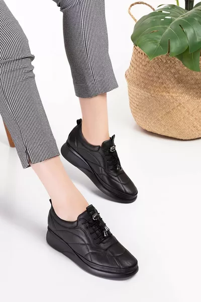 Echtes Leder Anatomische Sohle Bequeme Schnürschuhe Ndr. - 