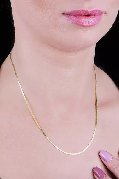 Silver Gold Plated Italian Flat Chain  Cm