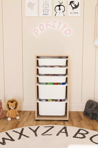 2 Derin 5 Sepetli Dolap Oyuncak Dolabı Çok Amaçlı Mutfak Kiler Banyo Dolabı