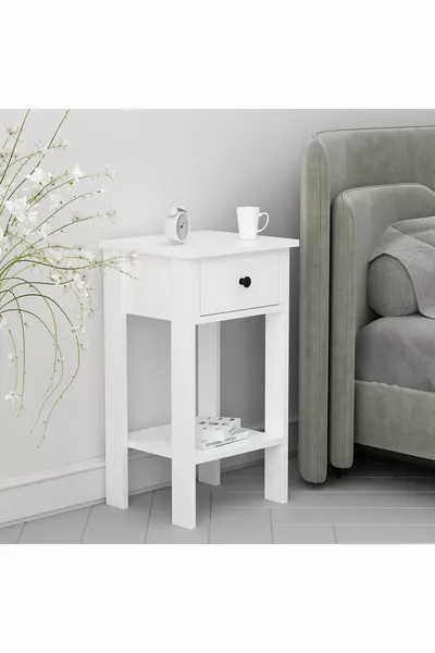 خزانة جانبية بيضاء من لوفيا مع درج واحد