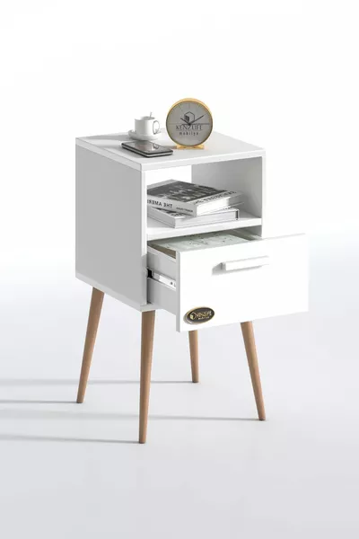 خزانة جانبية Budurgan Byz ** خزانة بأقدام خشبية ورفوف وأدراج مكتبية