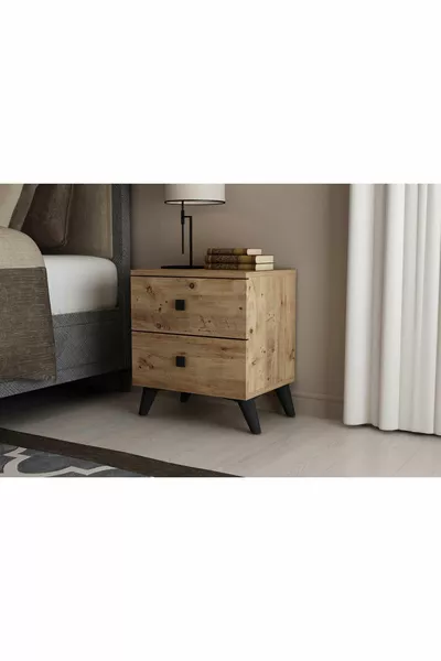 خزانة جانبية أرتيميس بدرجين من خشب الصنوبر الأطلسي