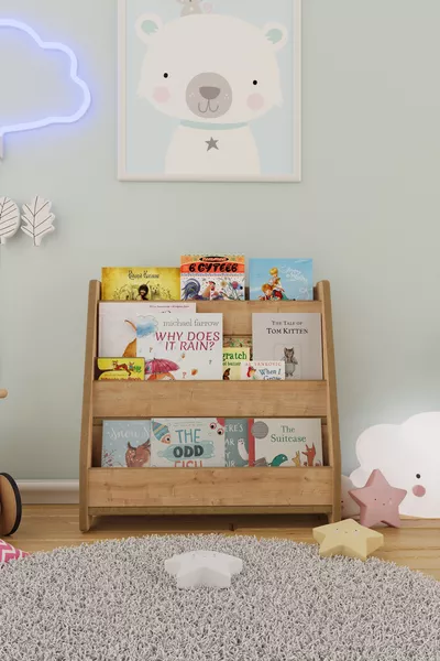 Libreria per bambini Montessori in MDF - Rovere Zaffiro