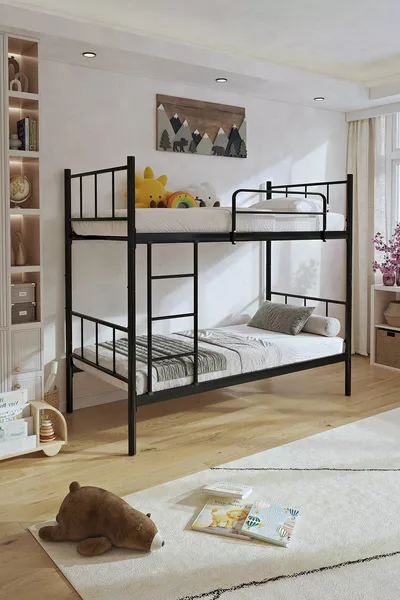 Tekno Ranza Легло Съвместимо Черно Отделяемо Метално Легло-Разтегателна Койла