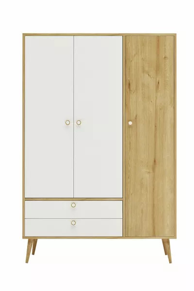 خزانة ملابس Tema بثلاثة أبواب وأدراج، خزانة ملابس بعرض  سم