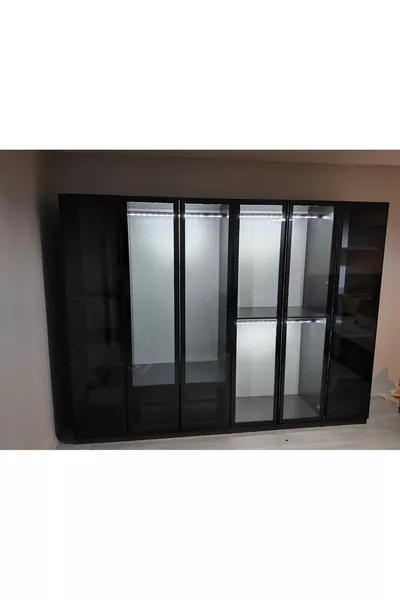 Esla Modular 6 Glass-Door Wardrobe % MDF (Home Delivery and Assembly Included)