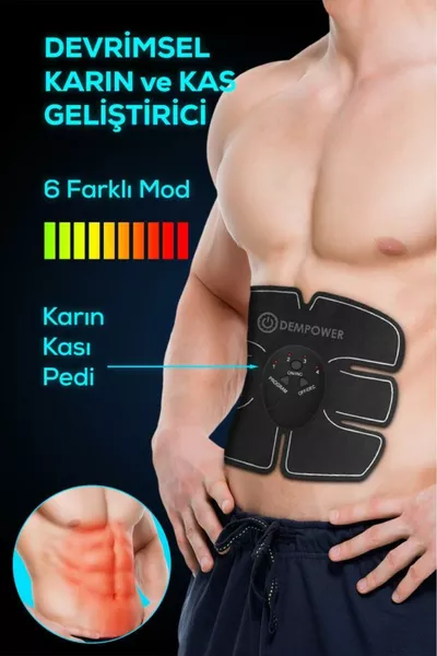 جهاز EMS لتقوية عضلات البطن وتكبير العضلات بستة أوضاع - محمول، يحرق الدهون، يشكل الجسم