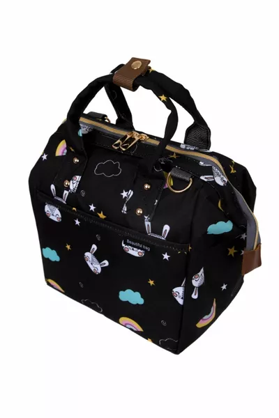 Термосумка с утеплителем и водонепроницаемой тканью для переноски еды, черная