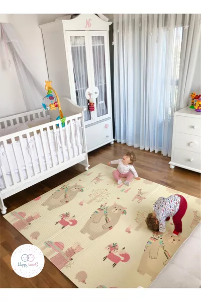 Tapis de jeu réversible pliable Hippie Elephants cm