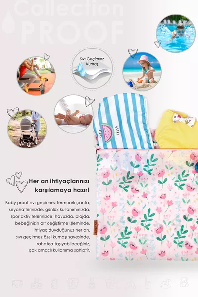 حقيبة ملابس مقاومة للأطفال، مايوه، ملابس مبللة وجافة، حقيبة غسيل مقاومة للسوائل للأوساخ والنظافة، فلووي