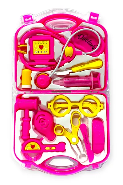 Plastic Toy Doctor Set with Bag, Pink, CE Certified
