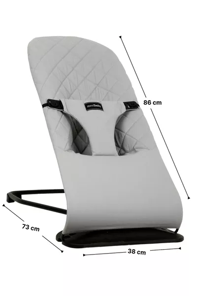 Baumwoll-Babyschaukel mit Spielzeug - Grau